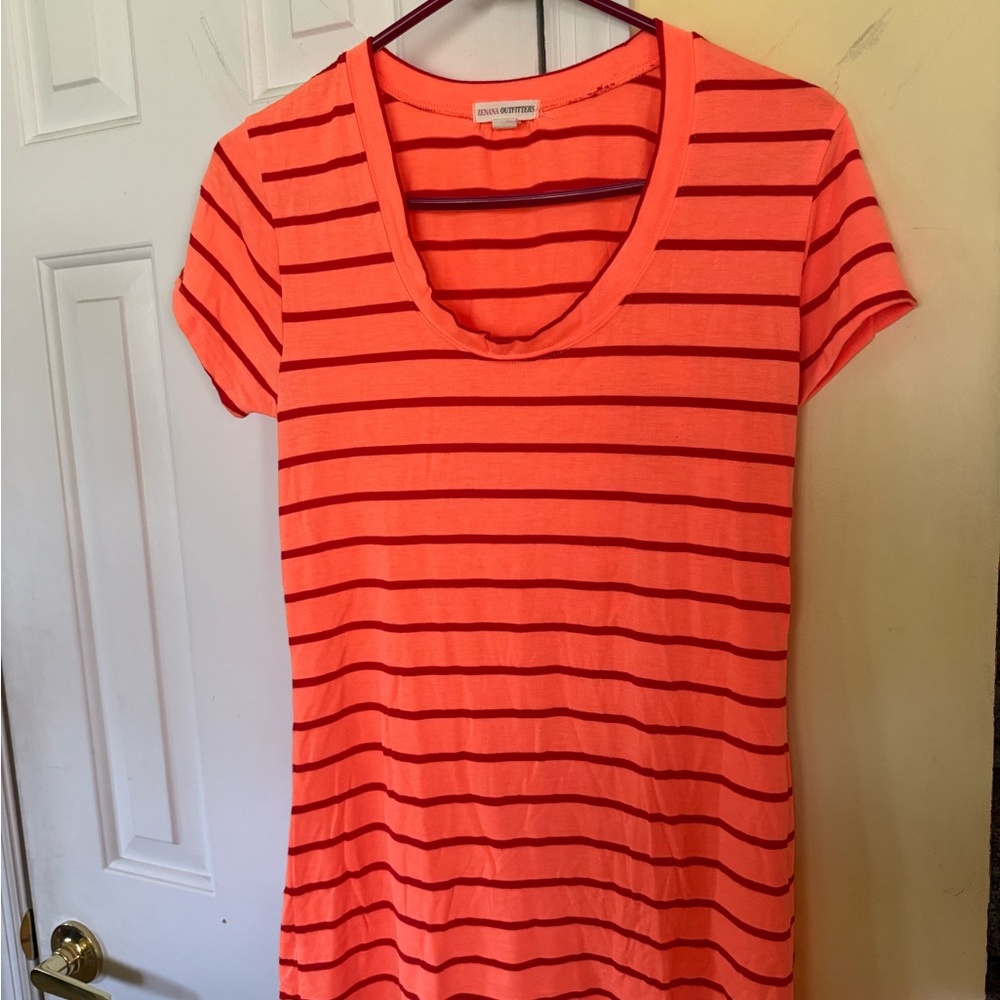 Zenna Outfitters Orange Striped‎ Women's Top